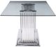 ACME Furniture Cyrene Glass Top Dining Table with Stainless Steel Base-2