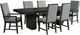 Elements International Donovan 7-Piece Black/Gray Upholstered Dining Set-0
