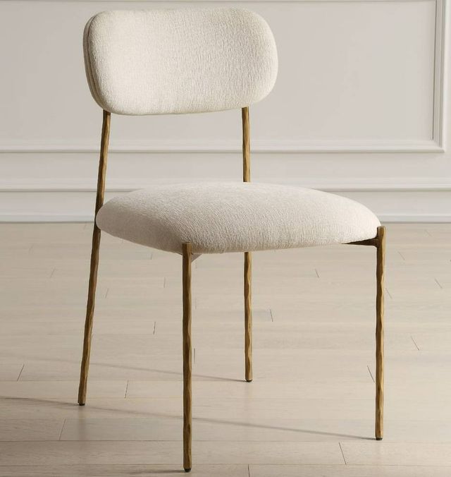 Uttermost® Capture 2-Piece Antique Gold/White Dining Side Chair Set-2