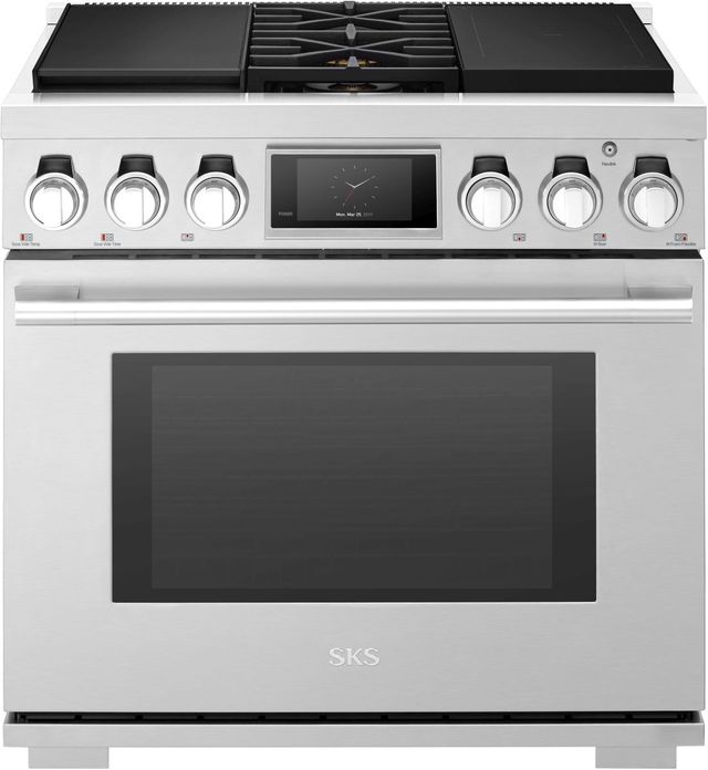 SKS 36" Stainless Steel Pro Style Dual Fuel Range-0