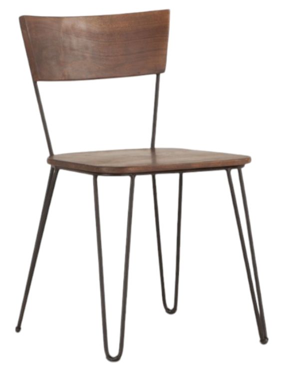 Home Trends & Design Vail Walnut Dining Side Chair-0