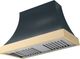 La Cornue CornuFé Cascade 44" Quintessential Teal Wall Mounted Range Hood with Polished Brass Trim-0