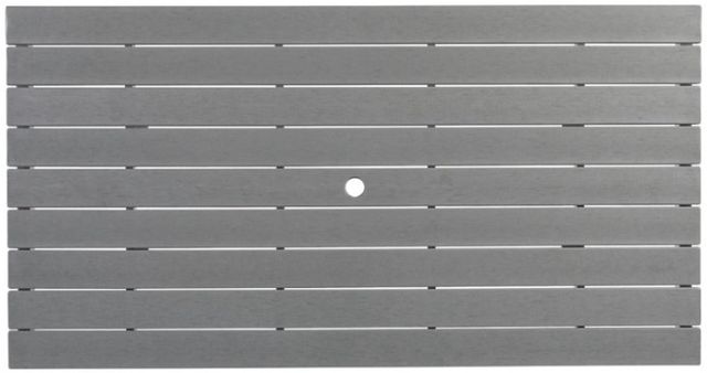 Signature Design by Ashley® Transville Gray Outdoor Counter Height Dining Table with White Base-2