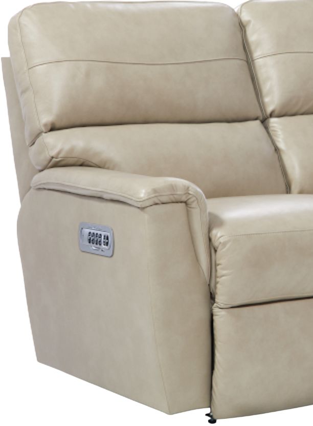 La-Z-Boy® Ava Ivory Leather Power Reclining Loveseat with Headrest and Lumbar-1