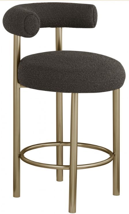 Meridian Furniture Bordeaux Brown/Brushed Brass Stool-0