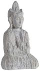 A & B Home Gray Meditating Crowned Buddha Figurine-0