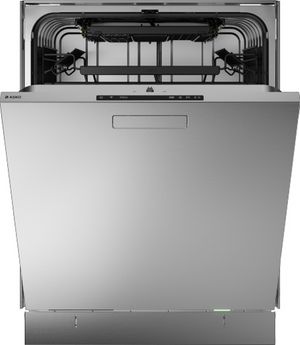 front view of the slightly opened ASKO Logic Series 24" Stainless Steel Top Control Built In Dishwasher