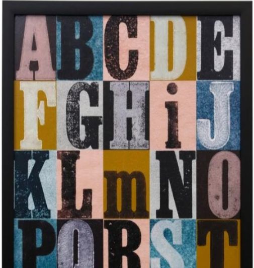 Stylecraft Alphabet Color Textured Framed Print-1