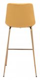 Zuo® Tony Yellow and Gold Bar Chair-3