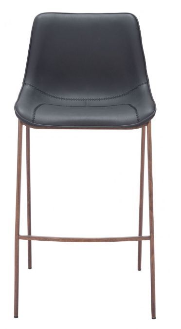 Zuo® Modern Magnus Black/Walnut Barstool-1