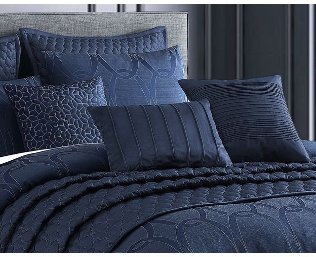 Hallmart Collectibles 10-Piece Navy King Comforter Set-1