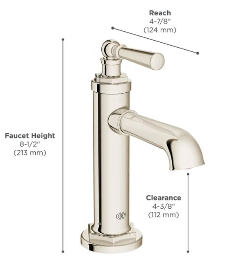 DXV Oak Hill® Brushed Nickel Single Handle Bathroom Faucet with Lever Handle-2