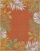 KAS Rugs Dahlia Ivory/Rust Tropical Border 5'x7' Area Rug-1