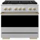 ZLINE Marino 36" Satin Stainless Steel Pro Style Gas Range with Champagne Bronze Accents-0