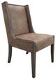 International Furniture Direct Dark Mezquite Gray/Stained Dark Upholstered Dining Side Chair-0
