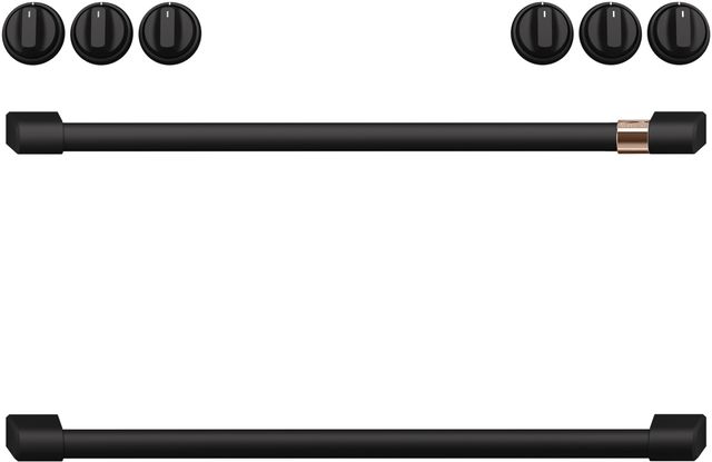 Café™ Flat Black Front Control Induction Knobs and Handle Kit-1
