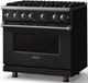 Viking® 5 Series 36" Onyx Pro Style Gas (NG) Range with Polished Chrome Trim-2