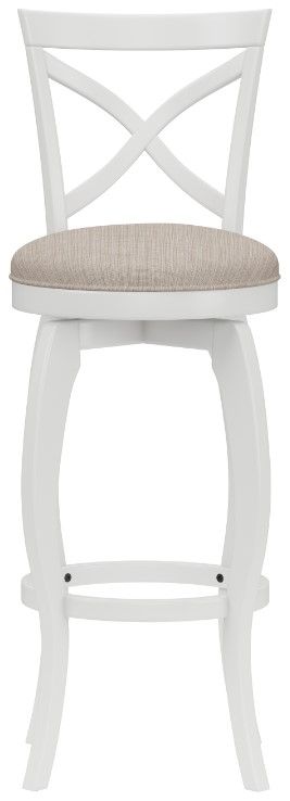 HH2 Home Ellendale White Swivel Bar Stool-1