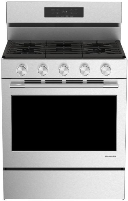 KitchenAid® 30''  PrintShield™ Stainless Finish Freestanding Gas Range with Convection Cooking Modes-0