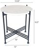 A & B Home Argus White Marble Table with Black Metal Base -3