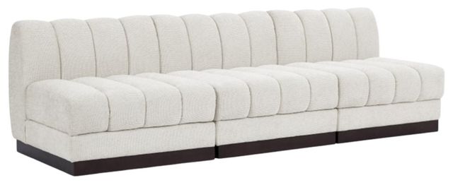 Meridian Furniture Quinn 3-Piece Cream Modular Armless Sofa-0