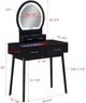 Crown Mark Cecilia 3-Piece Black Vanity Set-2
