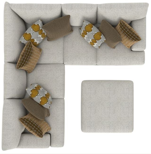 Jackson Furniture Tori 3-Piece Birch Sectional with Ottoman-4