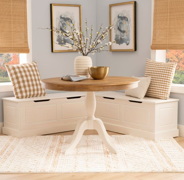 Linon Tobin 2-Piece Natural/White Nook Set-1