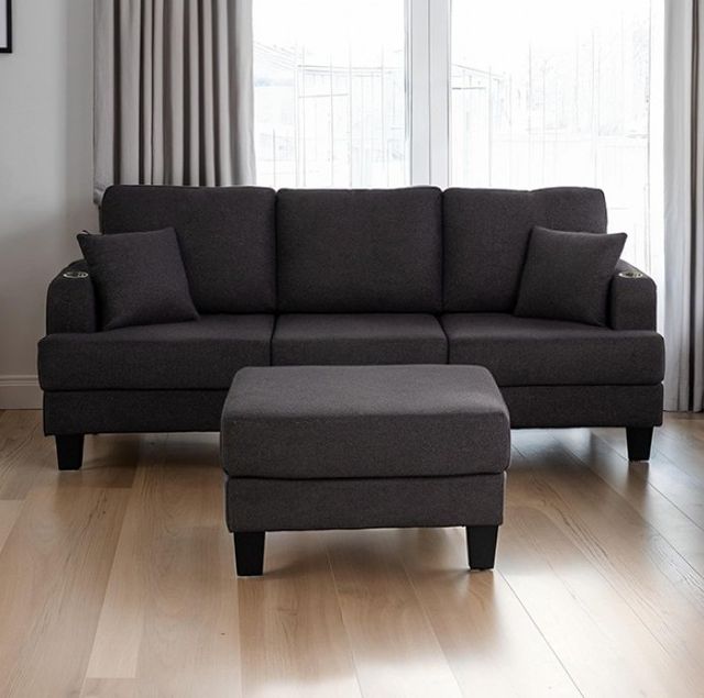 Furniture of America® Cinderford Dark Gray Sofa-2