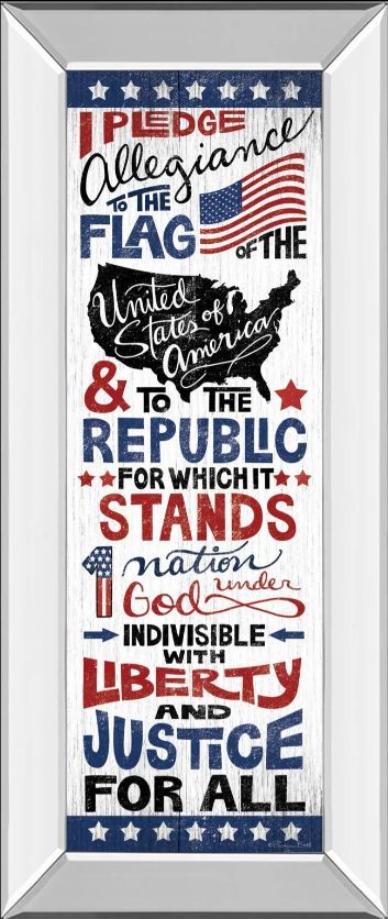 Classy Art Pledge Of Allegiance by Susan Ball Mirror Framed Wall Art-0