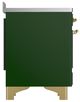 Ilve® Majestic III 48" Emerald Green Pro Style Induction Range with Solid Door and Brass Trim-3
