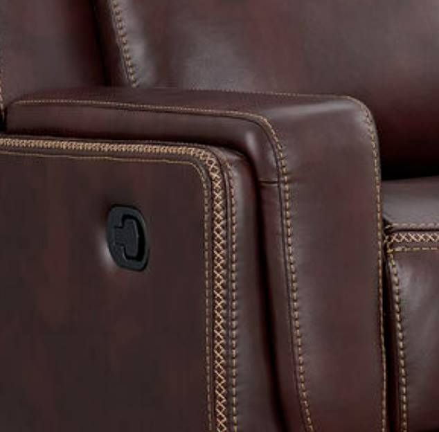 Elements International Panther Neono Brown Manual Reclining Loveseat-2
