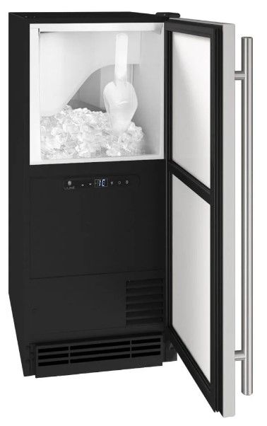 U-Line® Stainless Solid 15" Clear Cube Ice Maker -1
