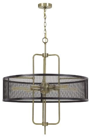 Cal® Lighting & Accessories Leiden Antique Brass/Black Chandelier-0