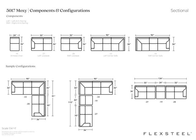 Flexsteel® Customizable Moxy 2-Piece Curved Sock Arm Sectional-2