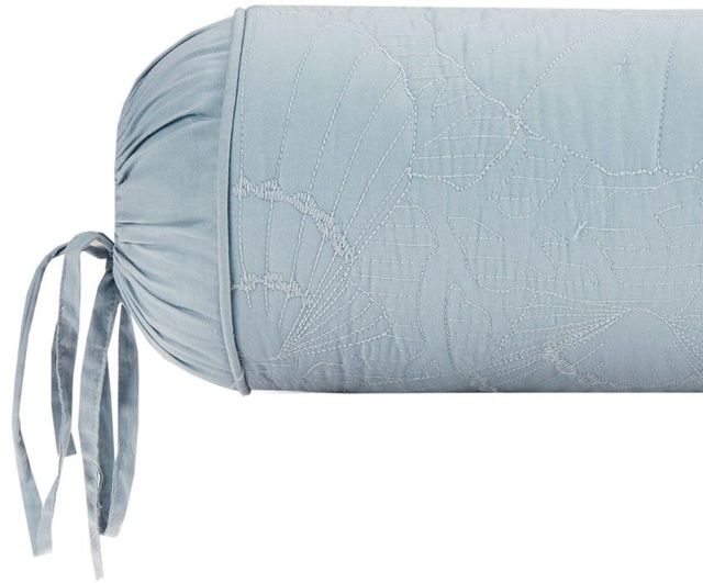 Olliix by Harbor House Blue Crystal Beach Quilted Bolster Pillow-1