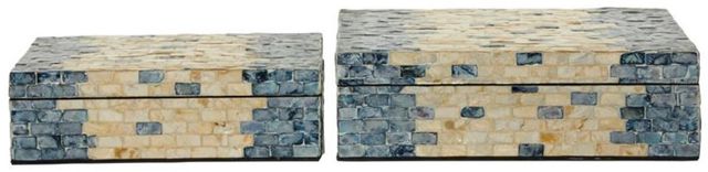 Deco Marche 2-Piece Blue Handmade Box Set-0