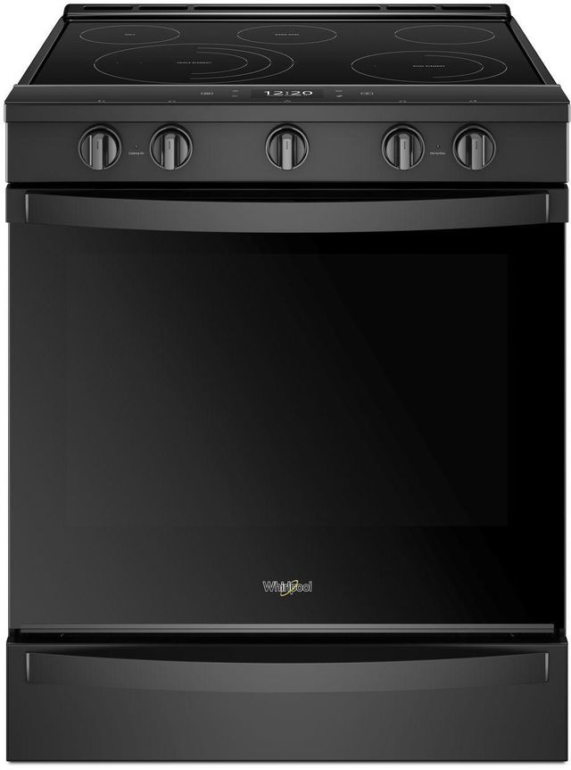 Whirlpool® 30" Black Smart Slide-In Electric Range-0