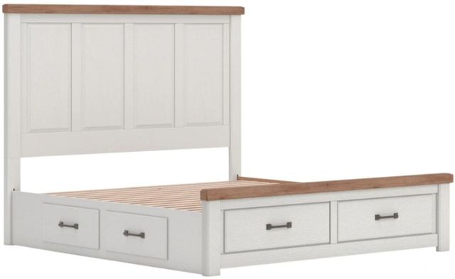 Benchcraft® Savonport 4-Piece Brown/White King Panel Storage Bedroom Set-3