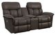 La-Z-Boy® Mateo Chocolate Leather Power Wall Reclining Loveseat with Console and Headrest-0