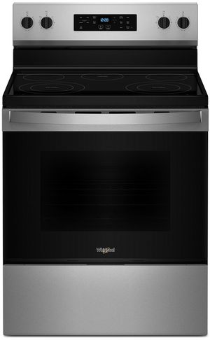 front view of the Whirlpool® 30" Stainless Steel Freestanding Electric Range
