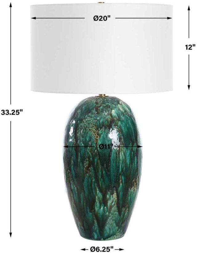 Uttermost® Ceralene Green Table Lamp-3