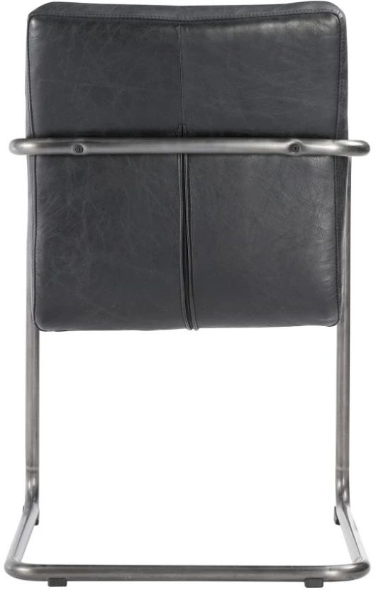 Moe's Home Collection Ansel 2-Piece Black Leather Dining Arm Chair Set-3