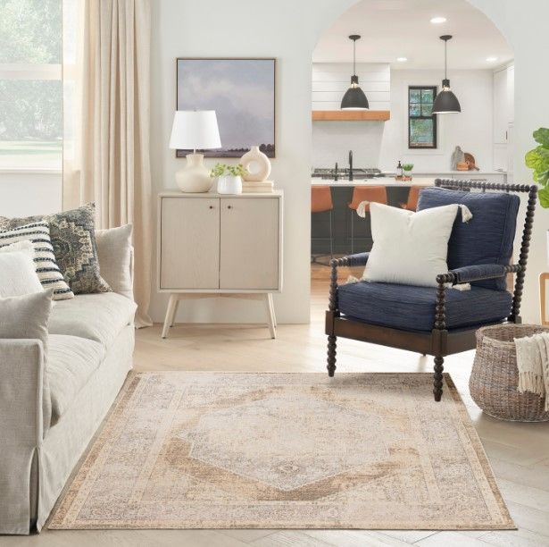 Nourison Home™ Astra Machine Washable Beige 5'x7' Style 1 Area Rug-4