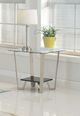Brassex Inc. Avalon Glass Top End Table with Espresso/Silver Base-1