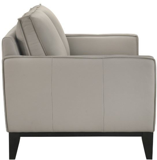 New Classic® Home Furnishings Aaron Leather Mist Gray Loveseat-3