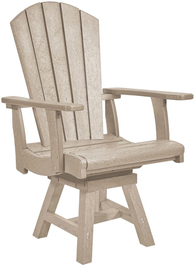 C.R. Plastic Generation Line Beige Addy Swivel Dining Arm Chair-0