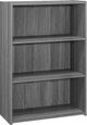 Monarch Specialties Inc. 36"H Grey 3 Shelves Bookcase-0