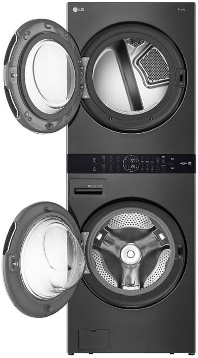 LG Black Steel Gas Laundry Center, 4.5 Cu. Ft. Washer, 7.4 Cu. Ft. Dryer-1