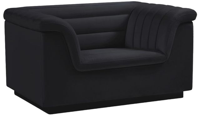 Meridian Furniture Cascade Black Velvet Fabric Chair-0